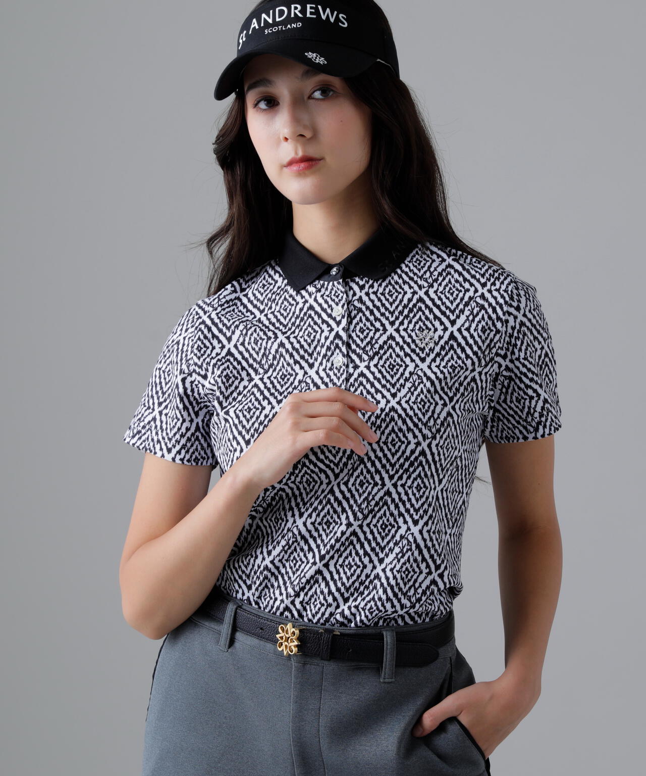 SPXダイヤプリント半袖ポロシャツ (WOMENS)