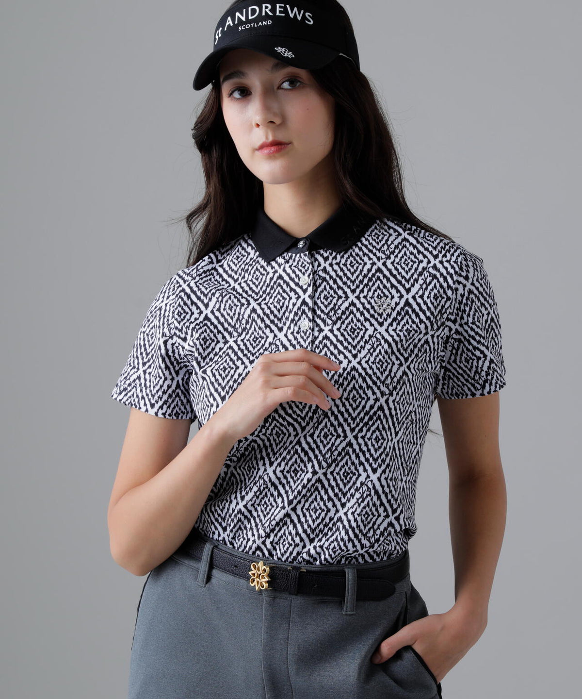 SPXダイヤプリント半袖ポロシャツ (WOMENS)