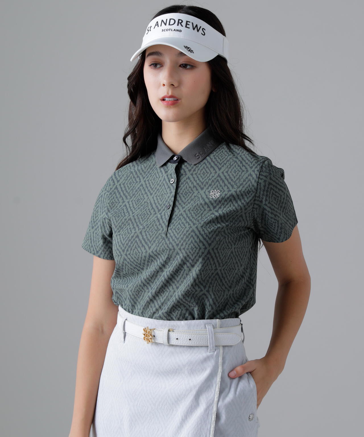 SPXダイヤプリント半袖ポロシャツ (WOMENS)