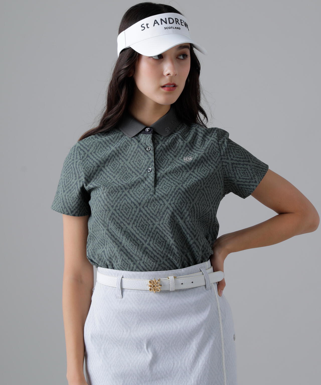 SPXダイヤプリント半袖ポロシャツ (WOMENS)