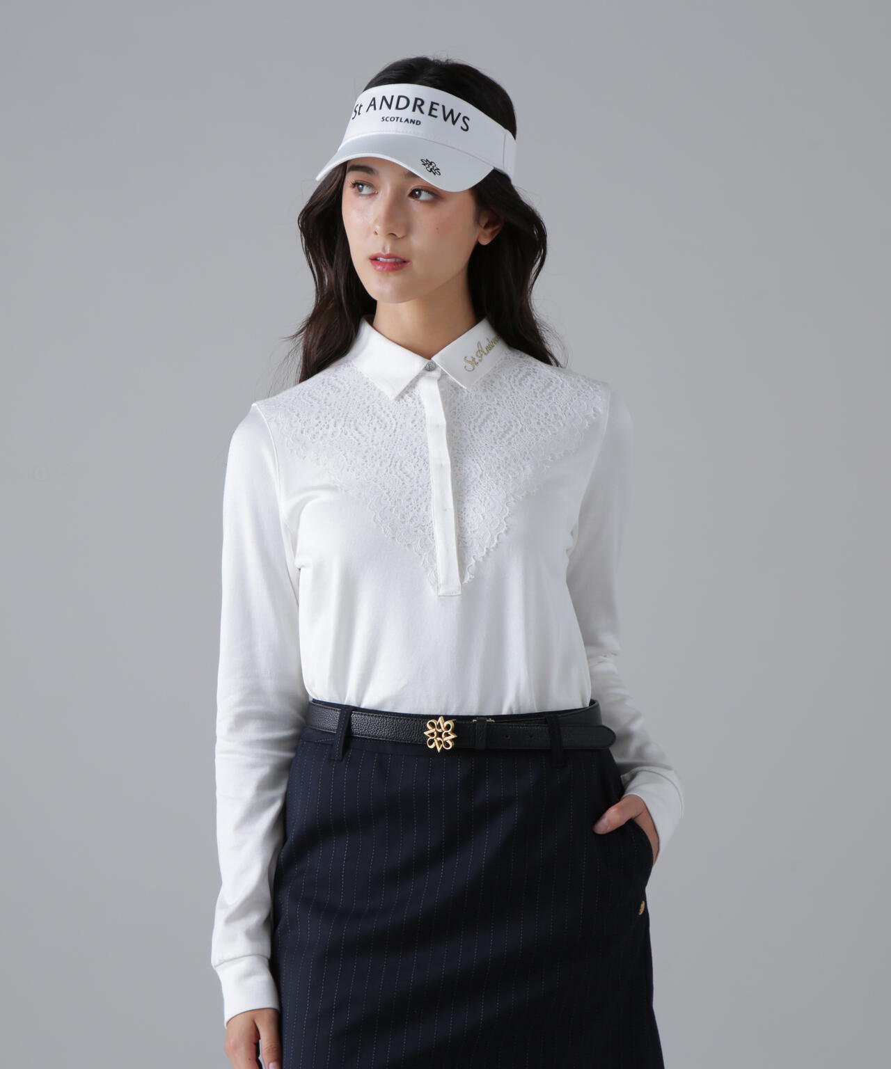 リファインジャージ×レース長袖シャツ (WOMENS)