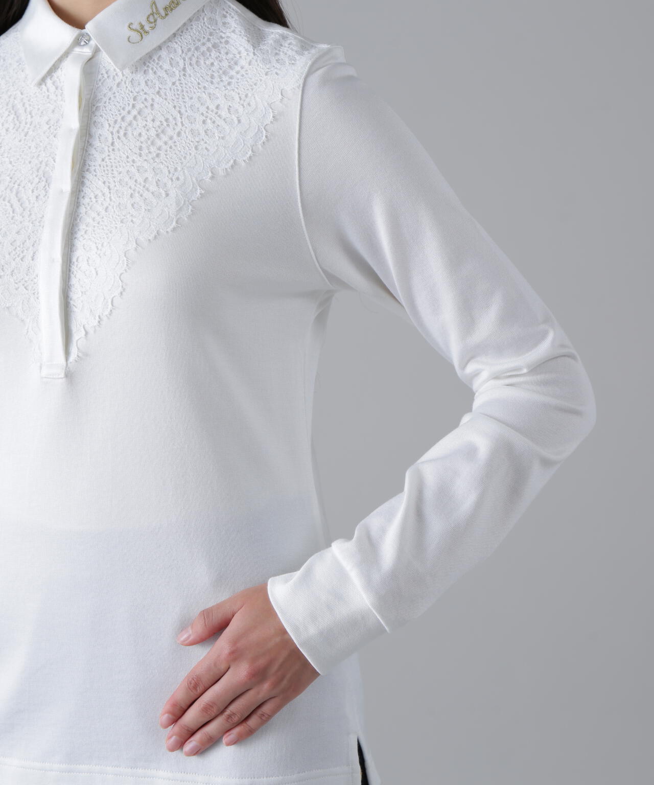 リファインジャージ×レース長袖シャツ (WOMENS)