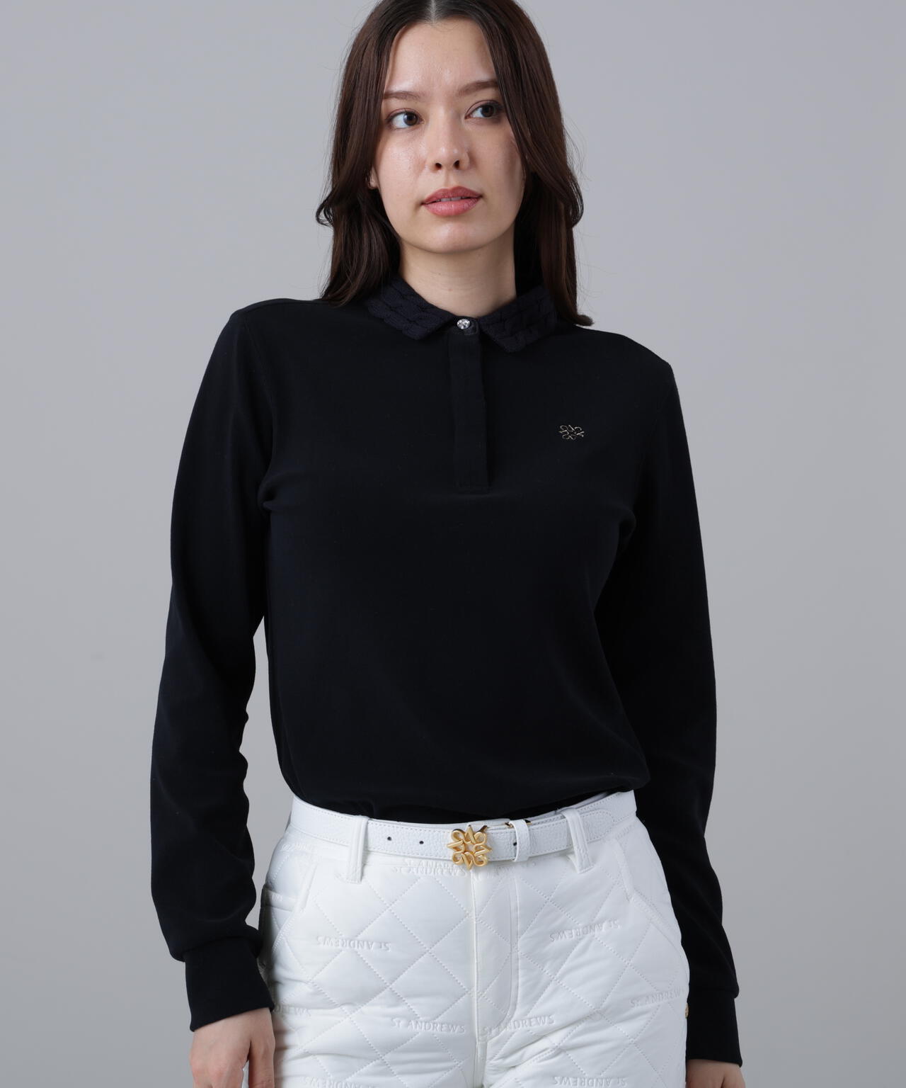 パイル長袖ポロシャツ (WOMENS)