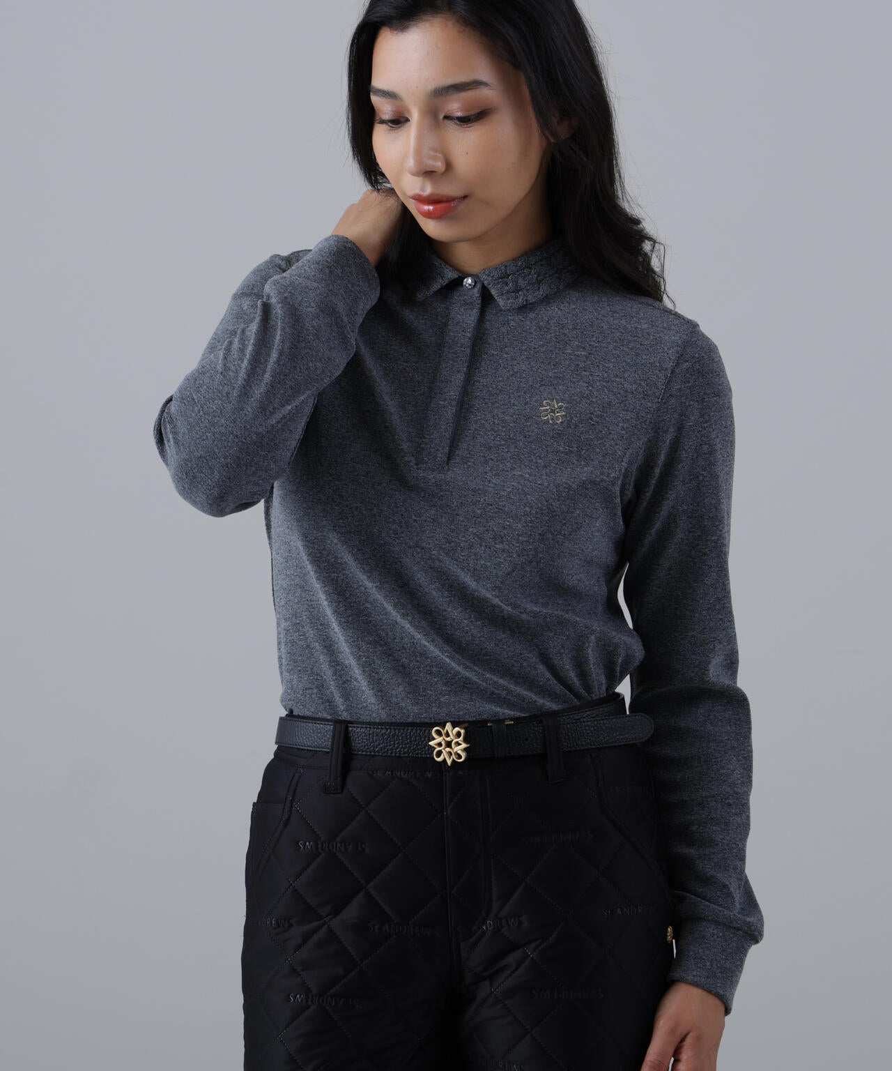 パイル長袖ポロシャツ (WOMENS)