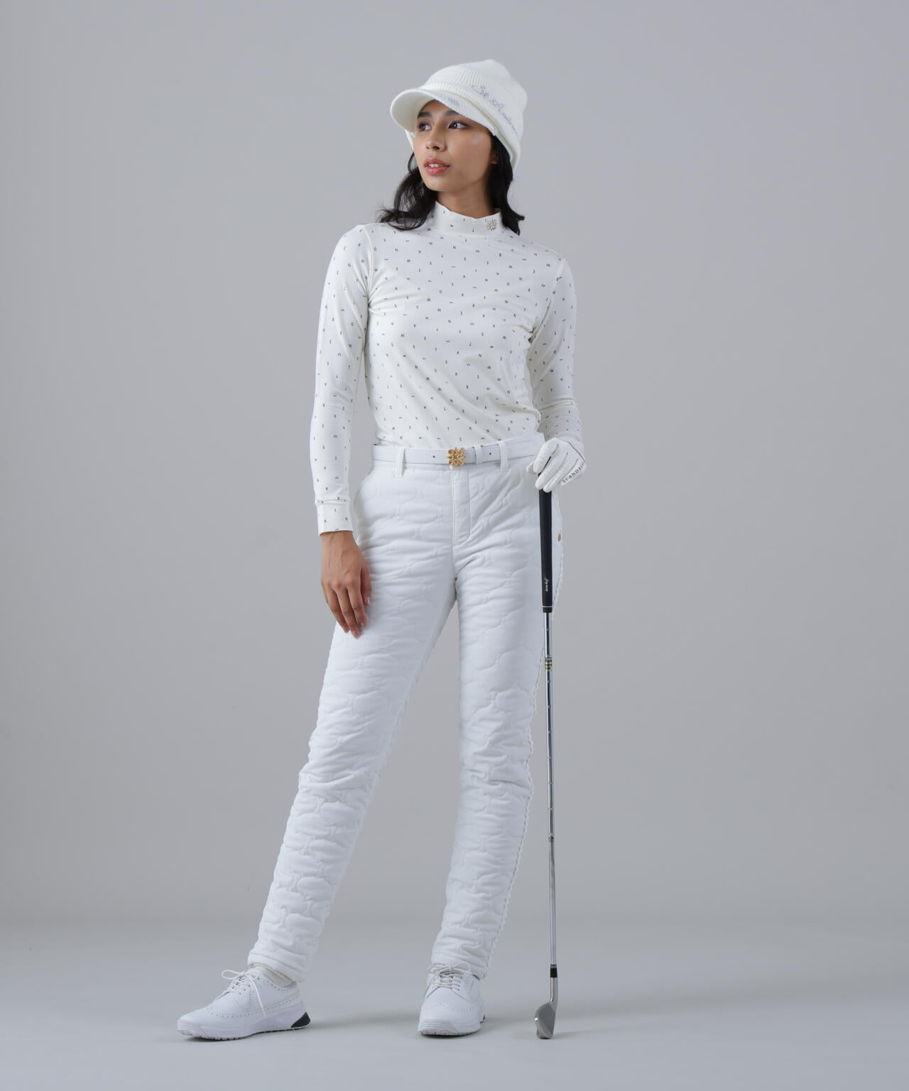 ソリストヒートミニロゴプリント長袖ハイネックカットソー (WOMENS)