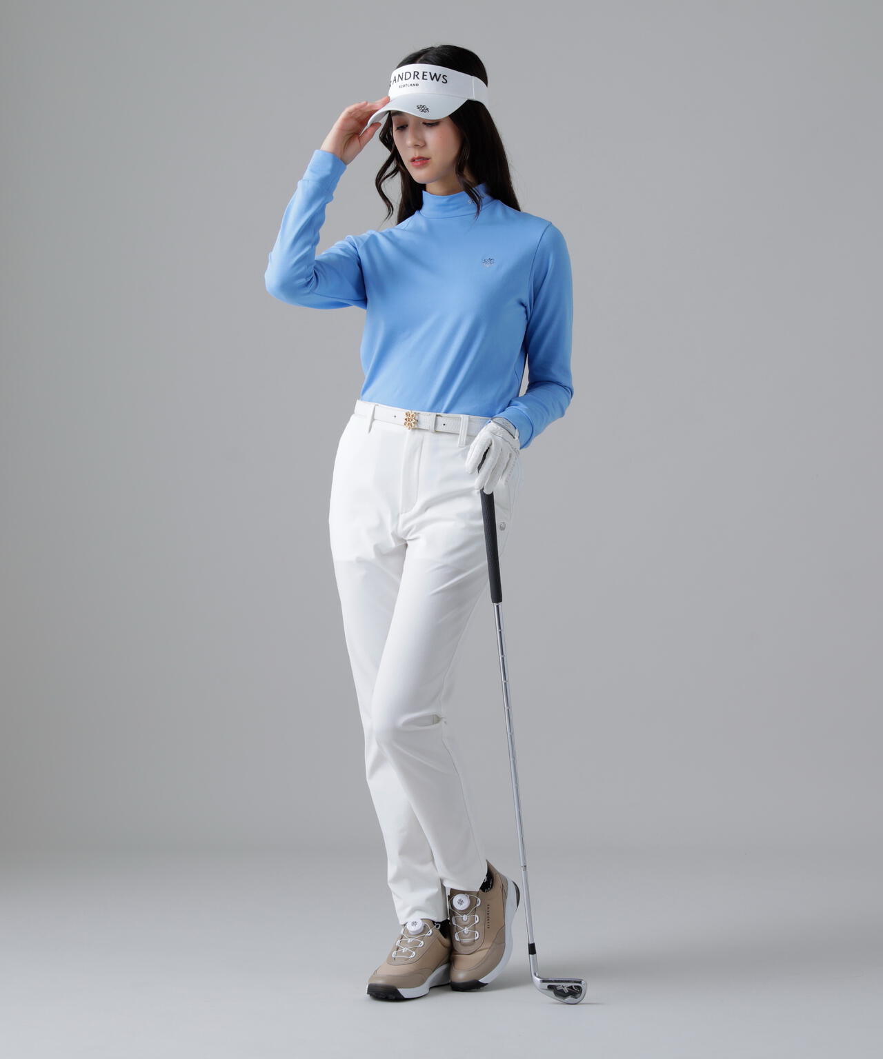 ベア天竺長袖ハイネックカットソー (WOMENS)