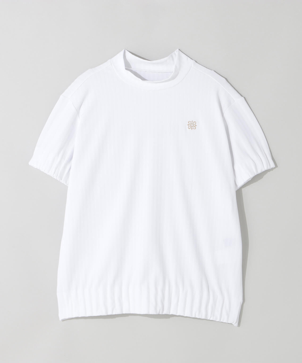 ベアサッカージャガード半袖ハイネックカットソー (WOMENS)