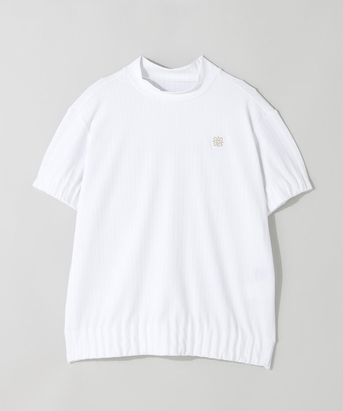 ベアサッカージャガード半袖ハイネックカットソー (WOMENS)