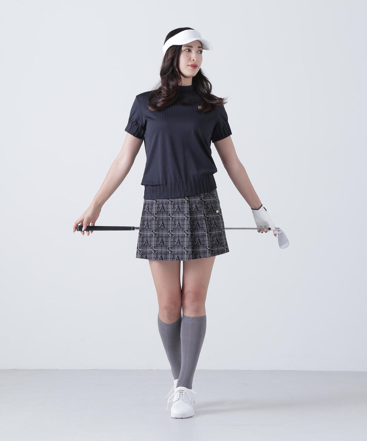 ベアサッカージャガード半袖ハイネックカットソー (WOMENS)
