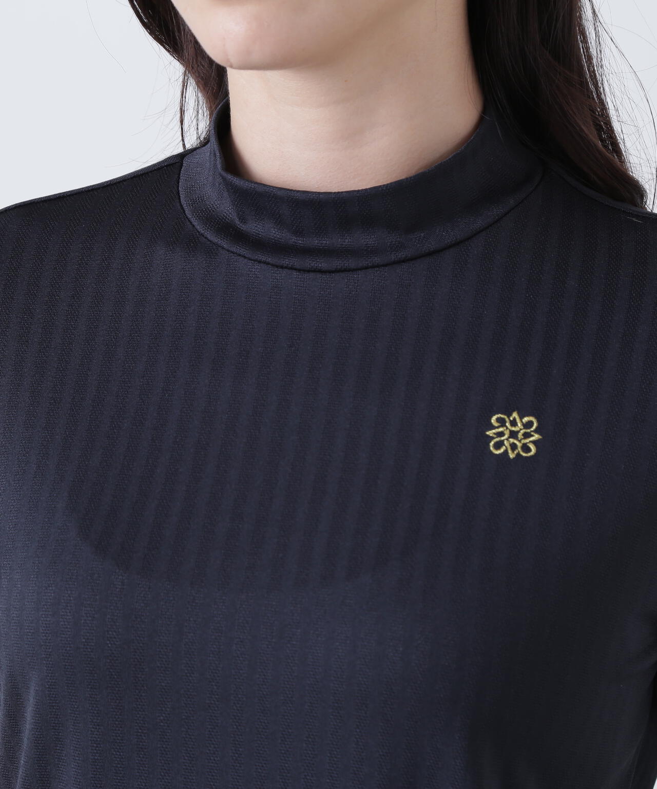 ベアサッカージャガード半袖ハイネックカットソー (WOMENS)