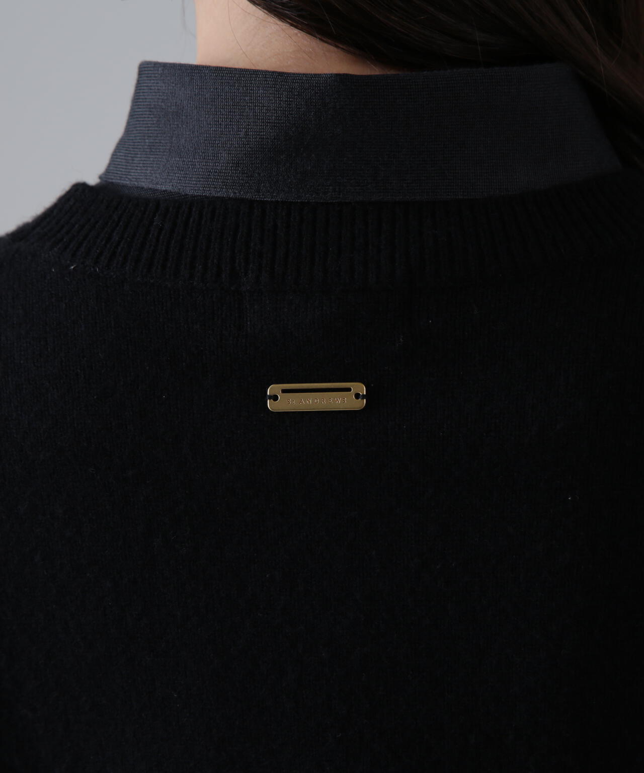 9Gアイレットリブ花柄クルーネックニットプルオーバー (WOMENS)