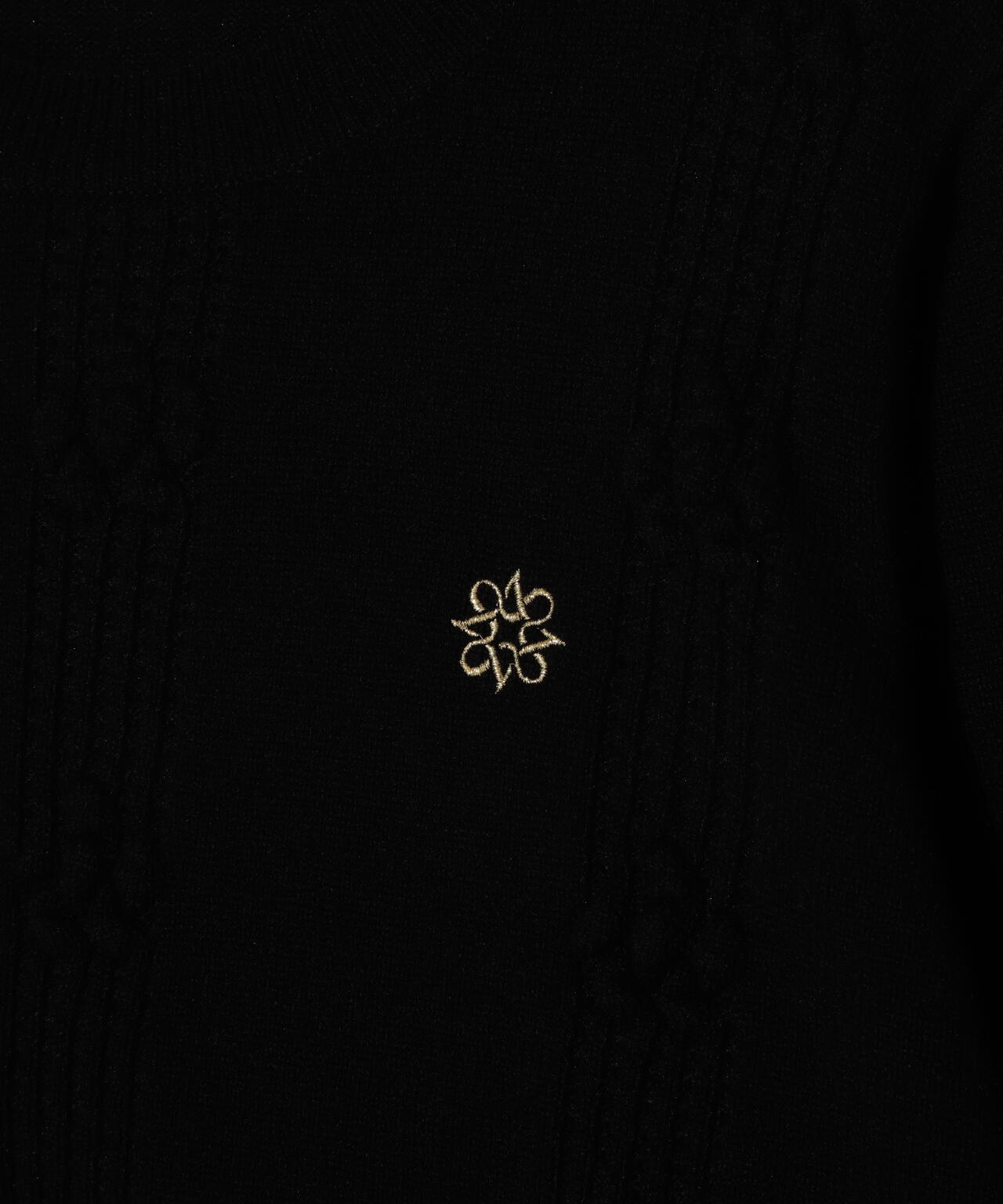 9Gアイレットリブ花柄クルーネックニットプルオーバー (WOMENS)