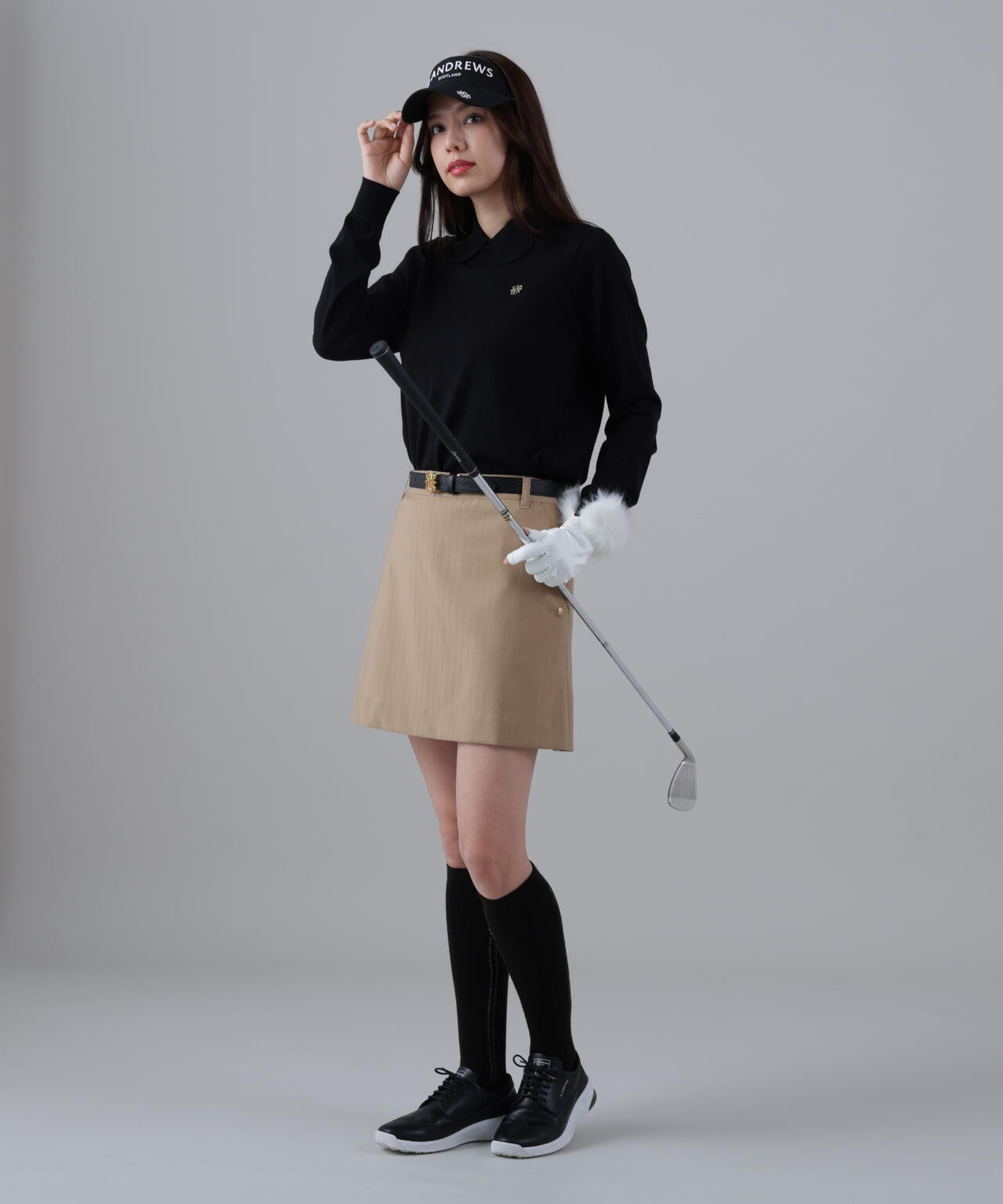 16G天竺襟付きクルーネックニットプルオーバー (WOMENS)