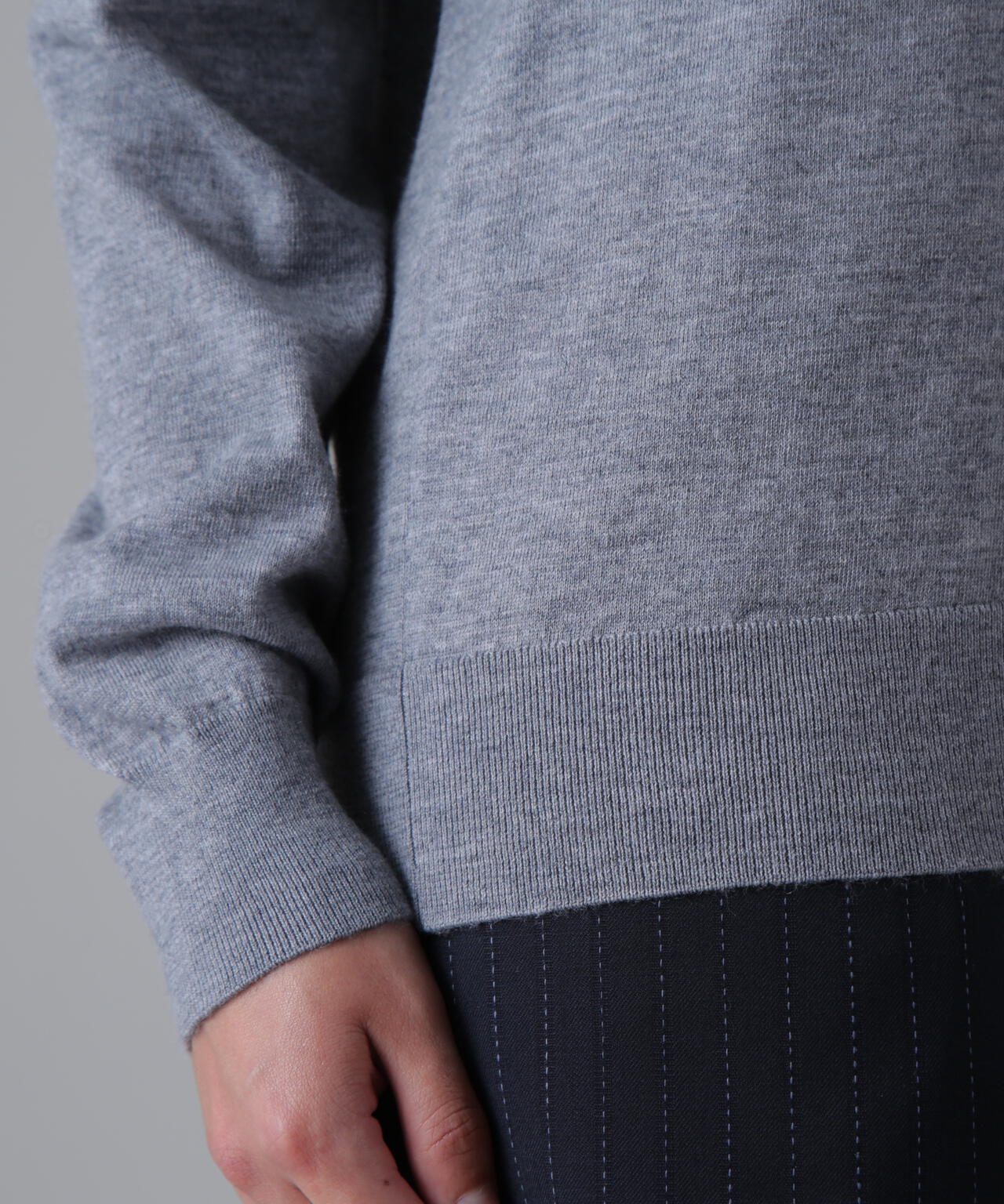 16G天竺襟付きクルーネックニットプルオーバー (WOMENS)