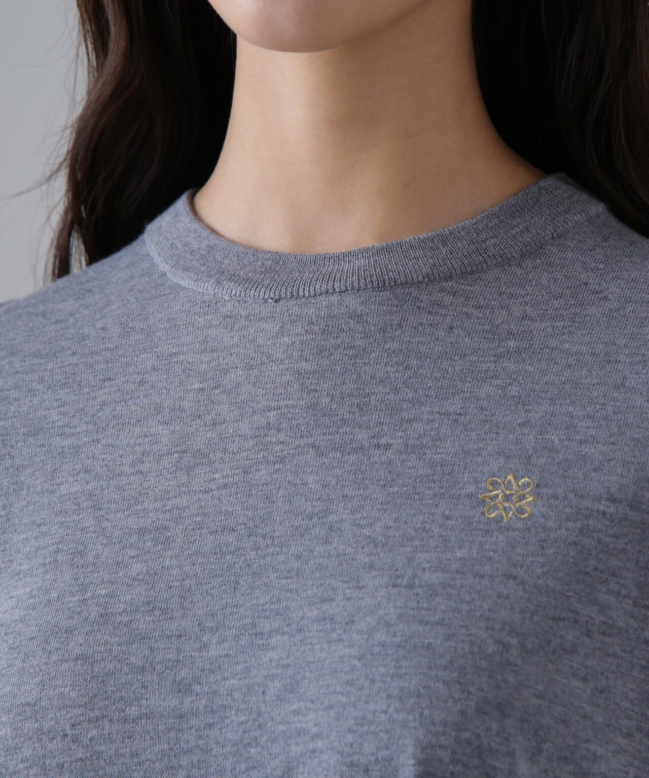 16G天竺襟付きクルーネックニットプルオーバー (WOMENS)