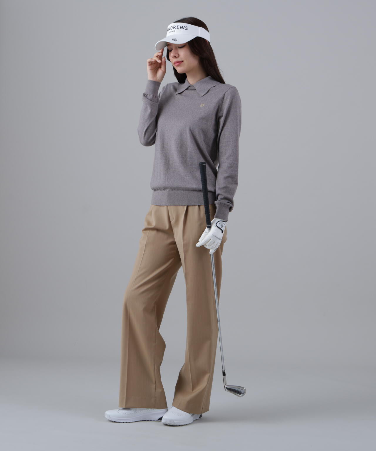 16G天竺襟付きクルーネックニットプルオーバー (WOMENS)