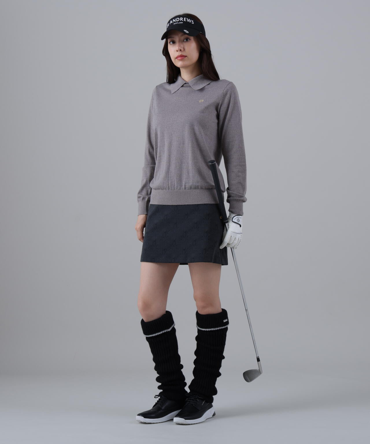 16G天竺襟付きクルーネックニットプルオーバー (WOMENS)