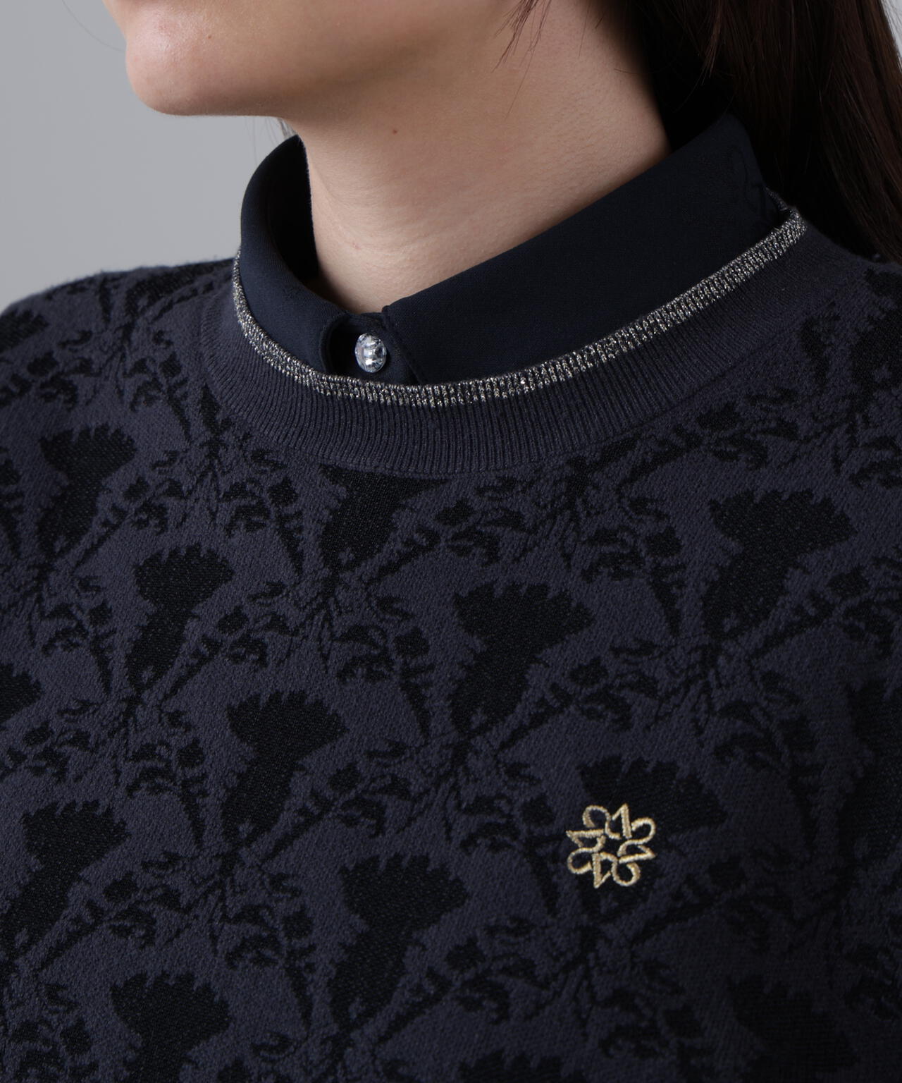 14Gアザミダマスクジャガードクルーネックニットプルオーバー (WOMENS)