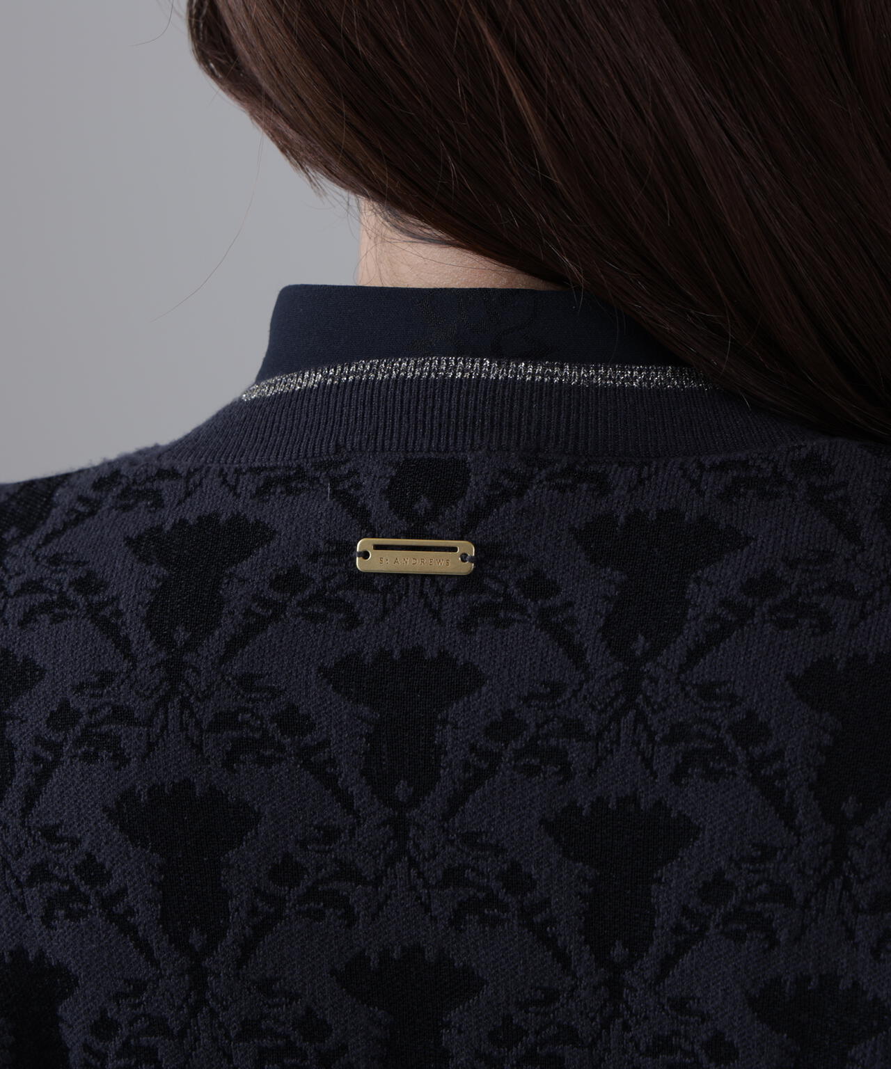 14Gアザミダマスクジャガードクルーネックニットプルオーバー (WOMENS)