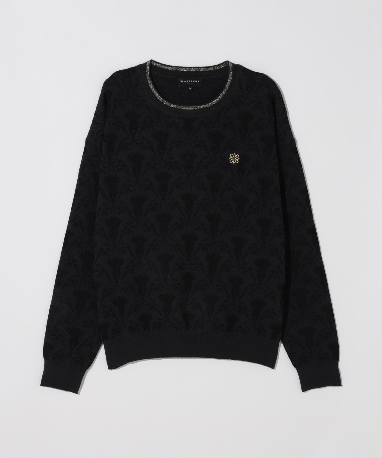 14Gアザミダマスクジャガードクルーネックニットプルオーバー (WOMENS)