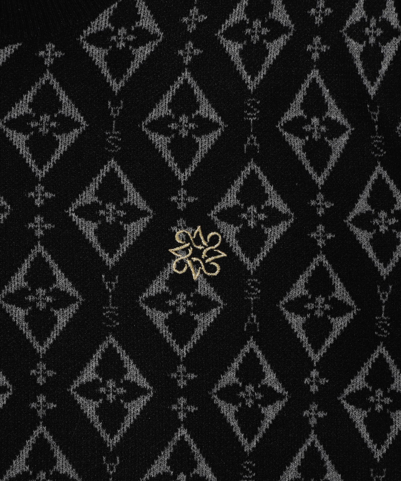 16Gダイヤロゴジャガードクルーネックニットプルオーバー (WOMENS)