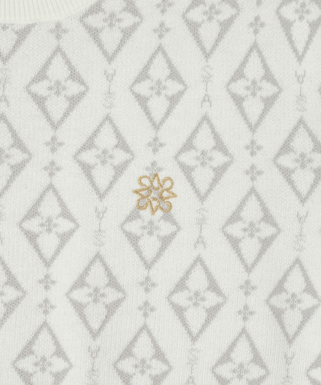 16Gダイヤロゴジャガードクルーネックニットプルオーバー (WOMENS)