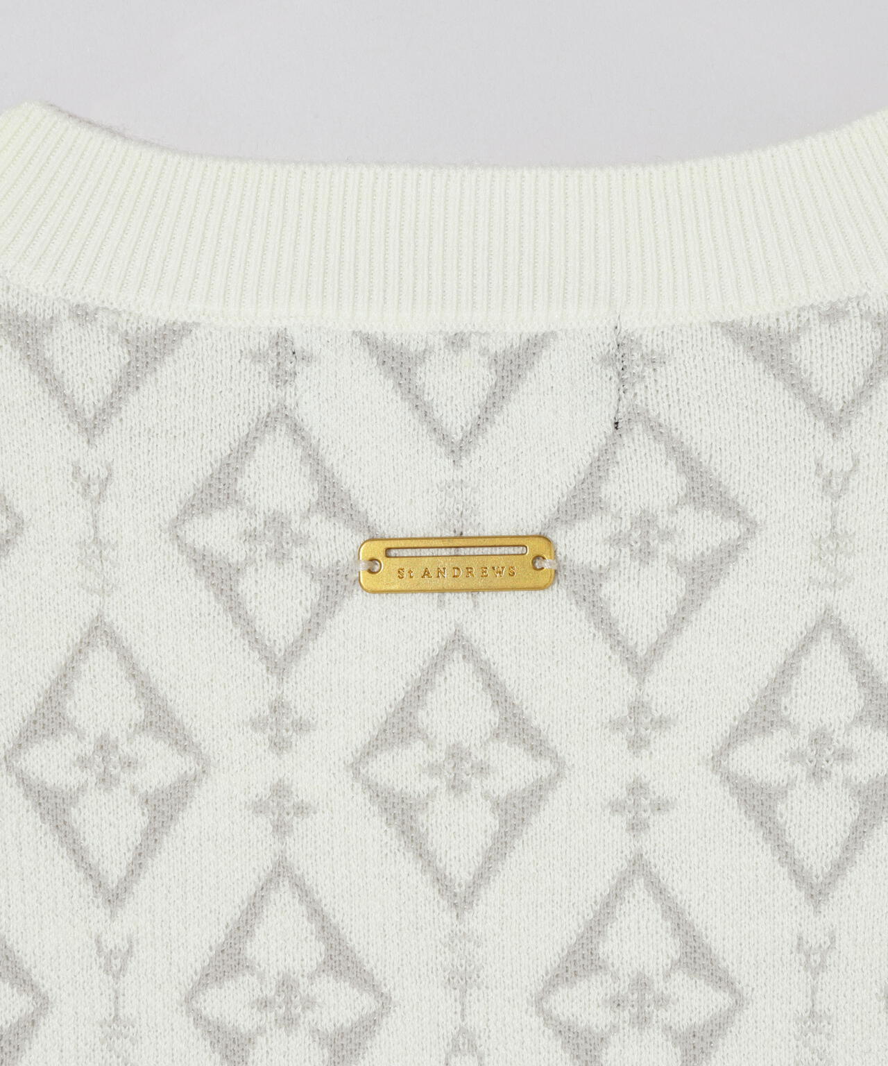 16Gダイヤロゴジャガードクルーネックニットプルオーバー (WOMENS)