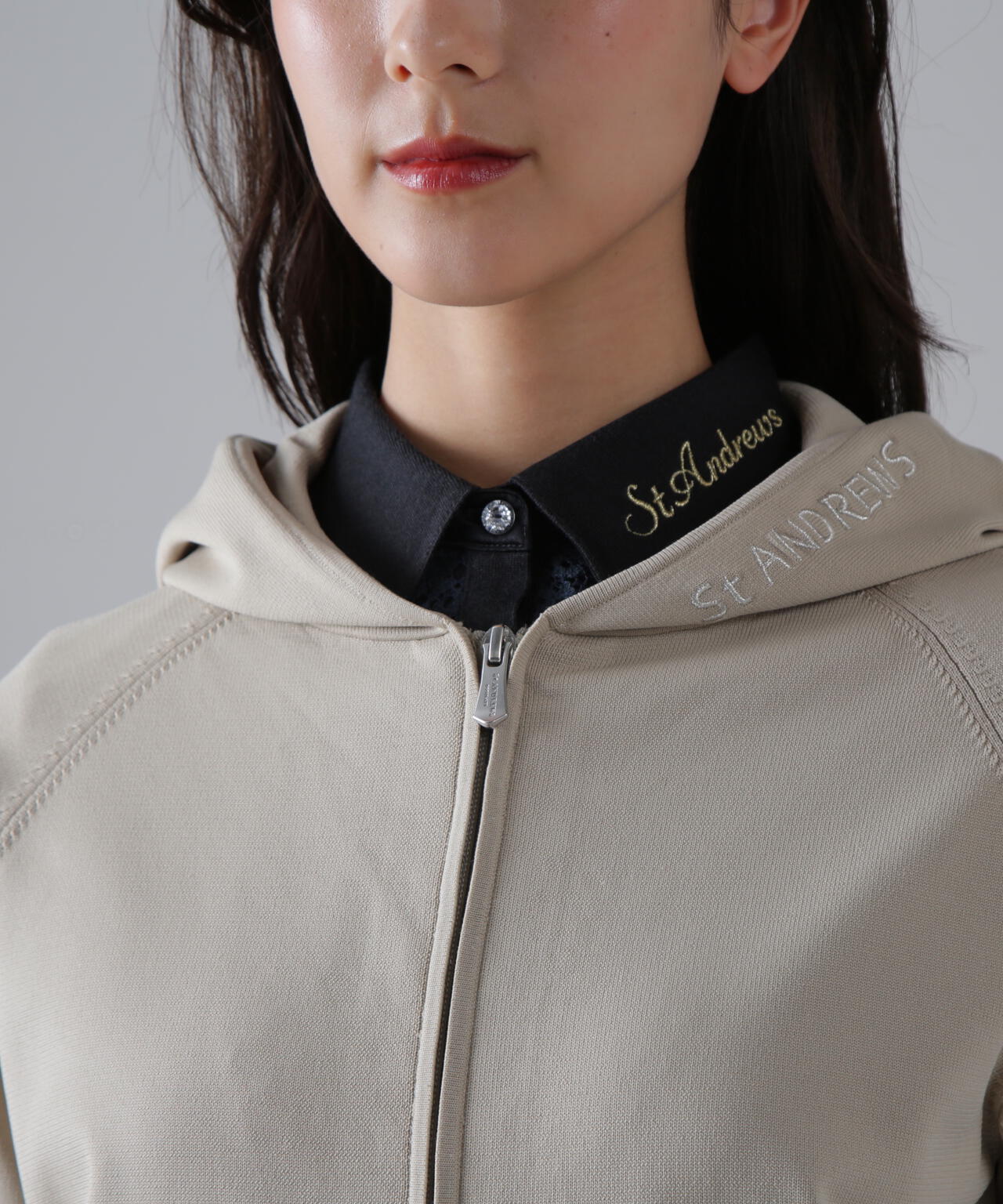 14G天竺×リブフルジップニットフーディ (WOMENS)