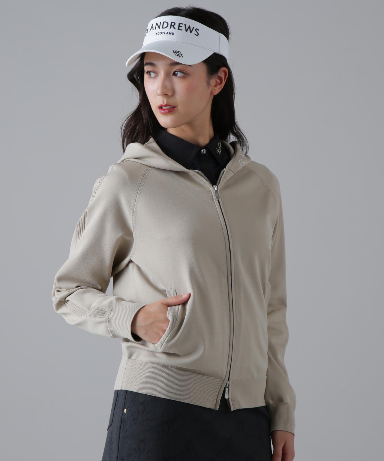 14G天竺×リブフルジップニットフーディ (WOMENS)