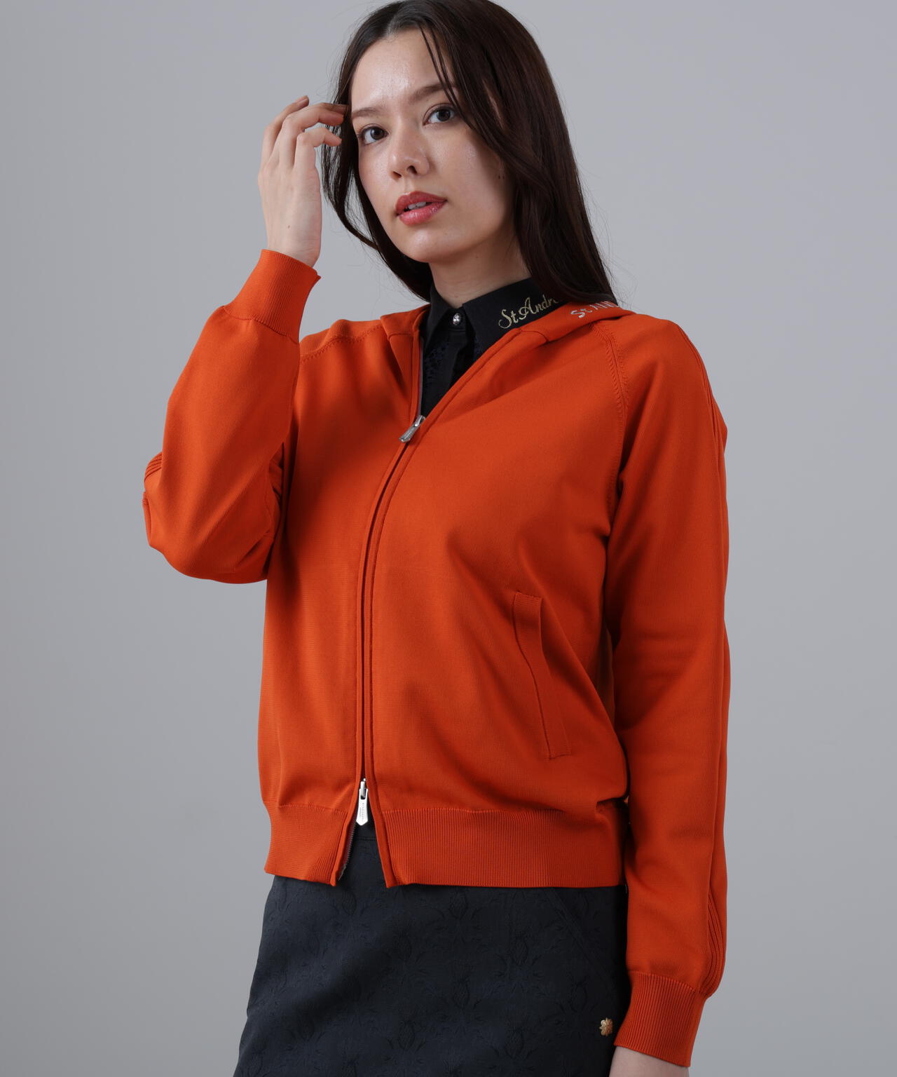 14G天竺×リブフルジップニットフーディ (WOMENS)