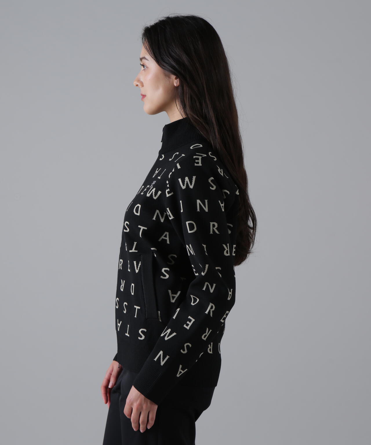 14Gロゴジャガードフルジップニット (WOMENS)
