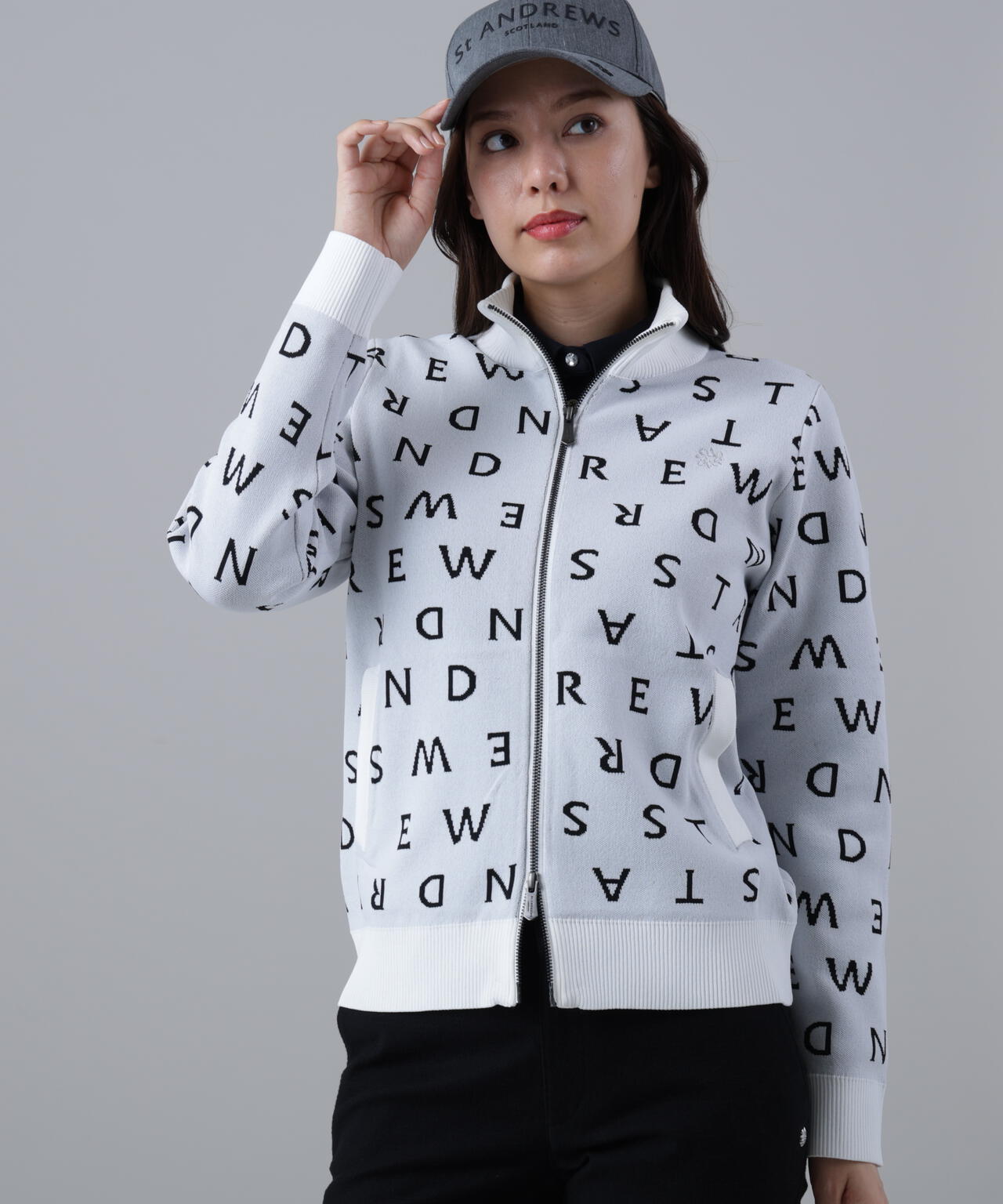 14Gロゴジャガードフルジップニット (WOMENS)