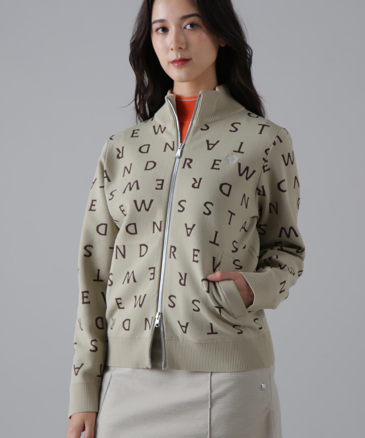 14Gロゴジャガードフルジップニット (WOMENS)