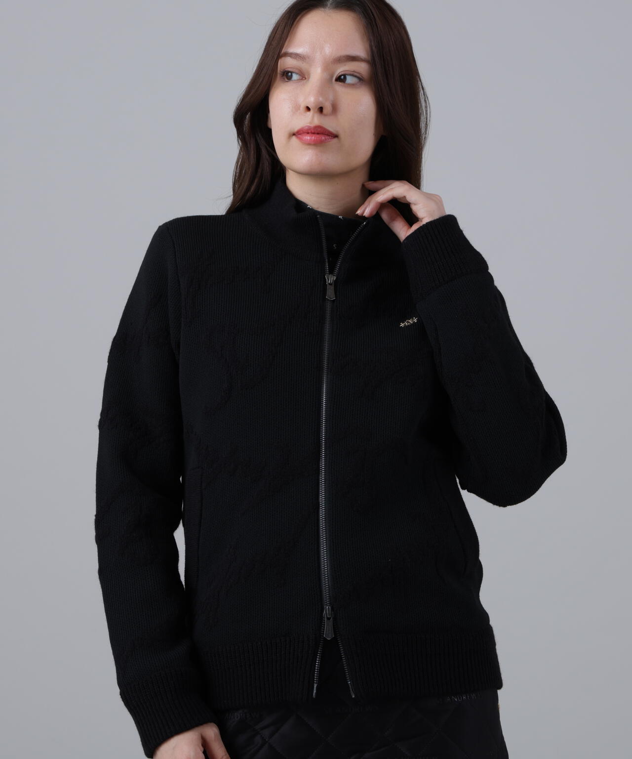 7Gランダムロゴジャガードニットブルゾン (WOMENS)