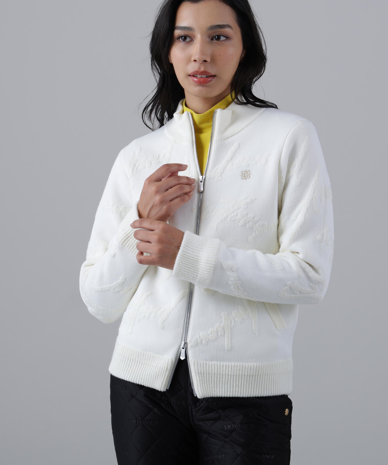 7Gランダムロゴジャガードニットブルゾン (WOMENS)