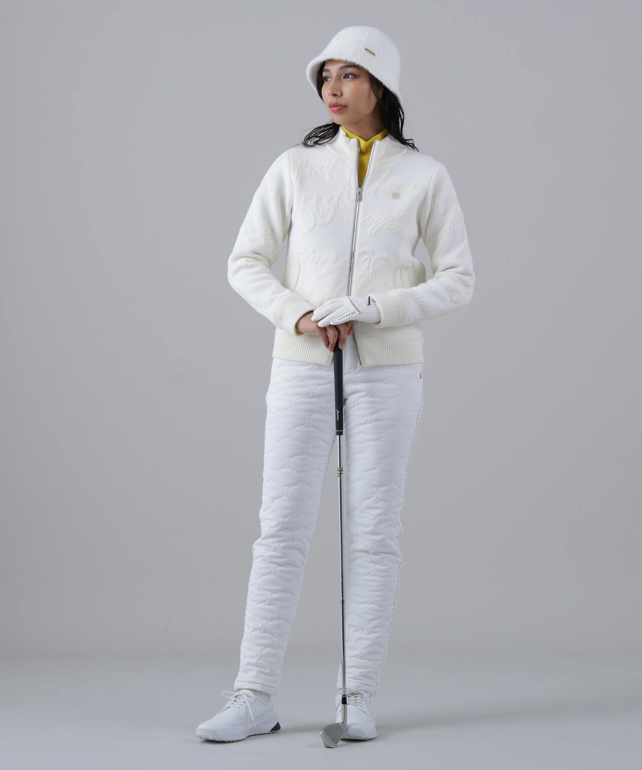 7Gランダムロゴジャガードニットブルゾン (WOMENS)