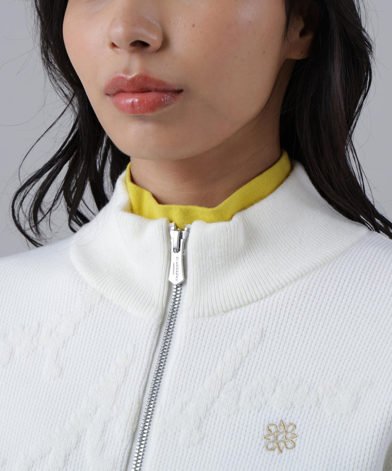 7Gランダムロゴジャガードニットブルゾン (WOMENS)