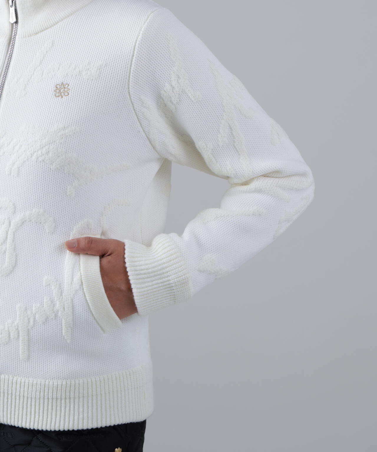 7Gランダムロゴジャガードニットブルゾン (WOMENS)