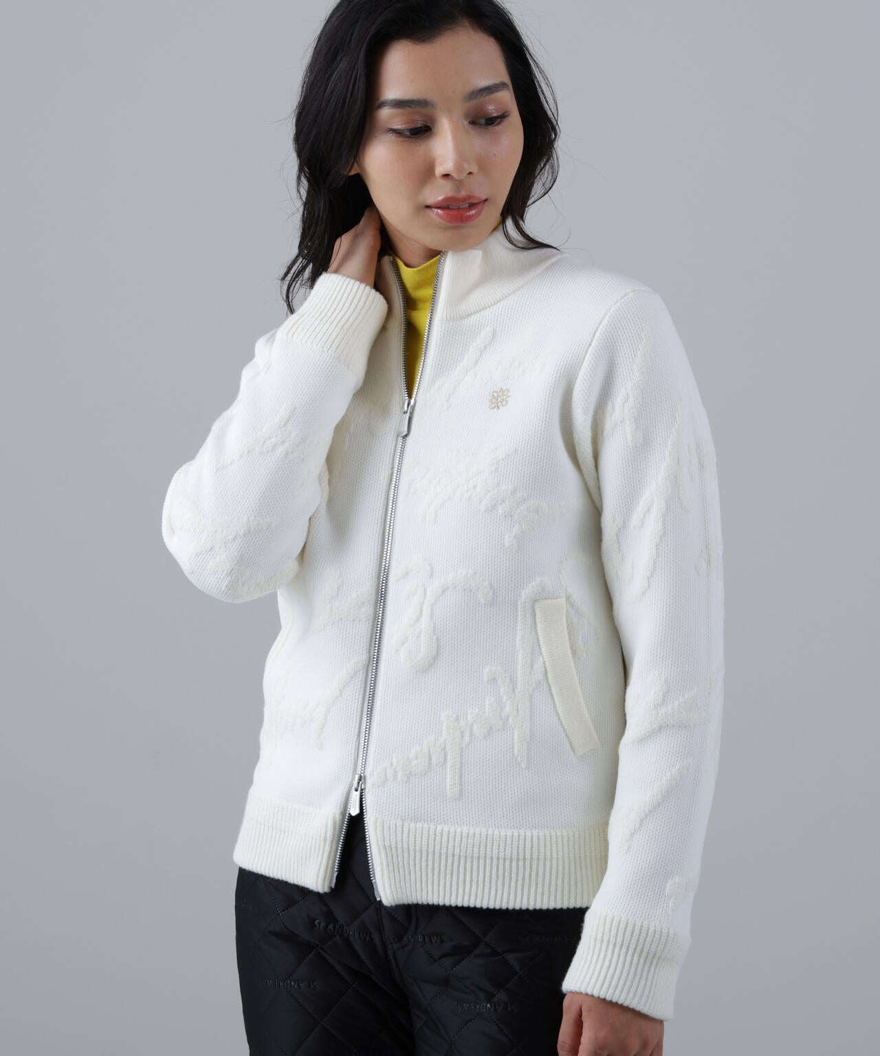 7Gランダムロゴジャガードニットブルゾン (WOMENS)