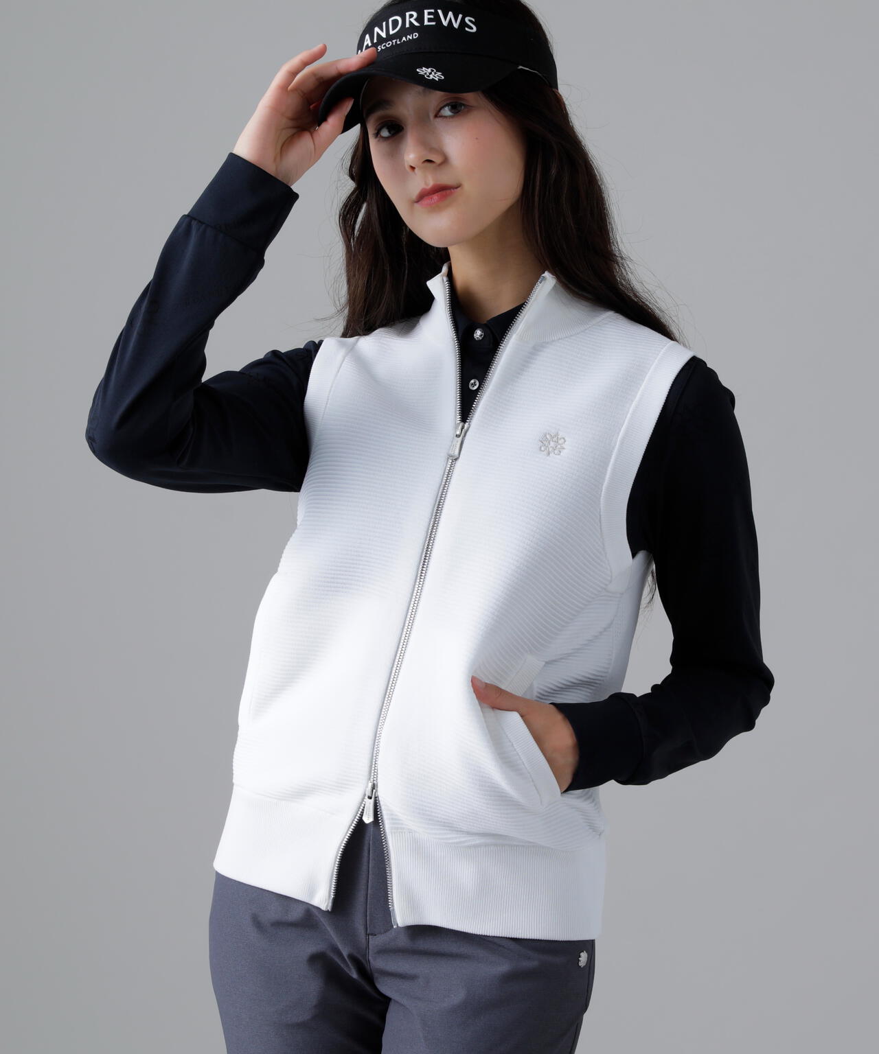 14Gフルジップアップニットベスト (WOMENS)
