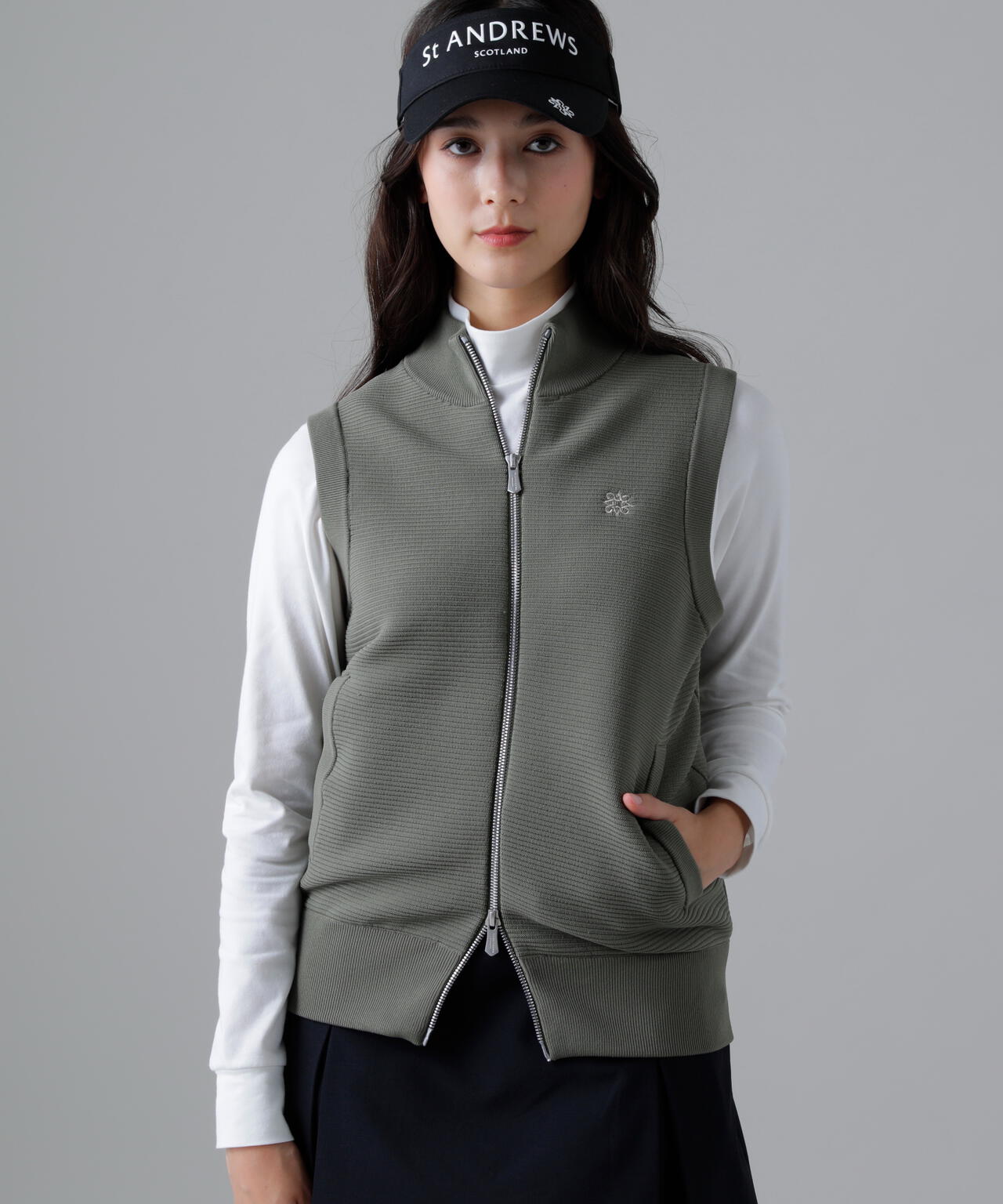 14Gフルジップアップニットベスト (WOMENS)