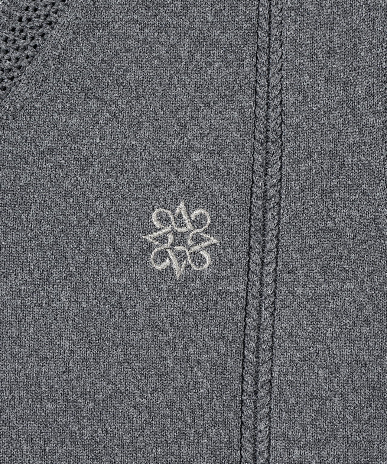 14G天竺×ケーブル Vネックニットベスト (WOMENS)