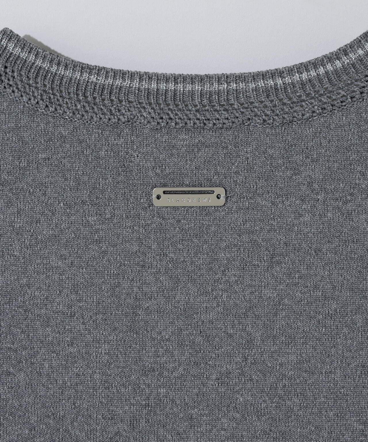 14G天竺×ケーブル Vネックニットベスト (WOMENS)