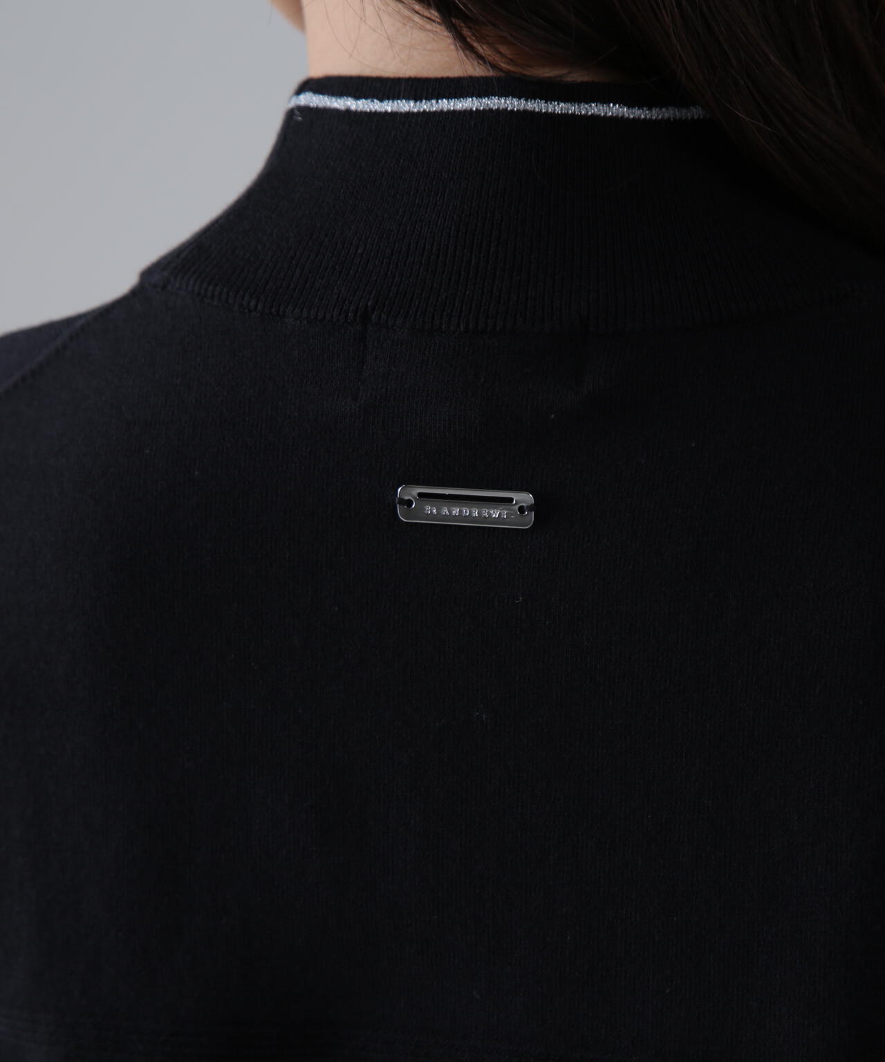 カシミヤタッチ天竺モックネックニットプルオーバー (WOMENS)