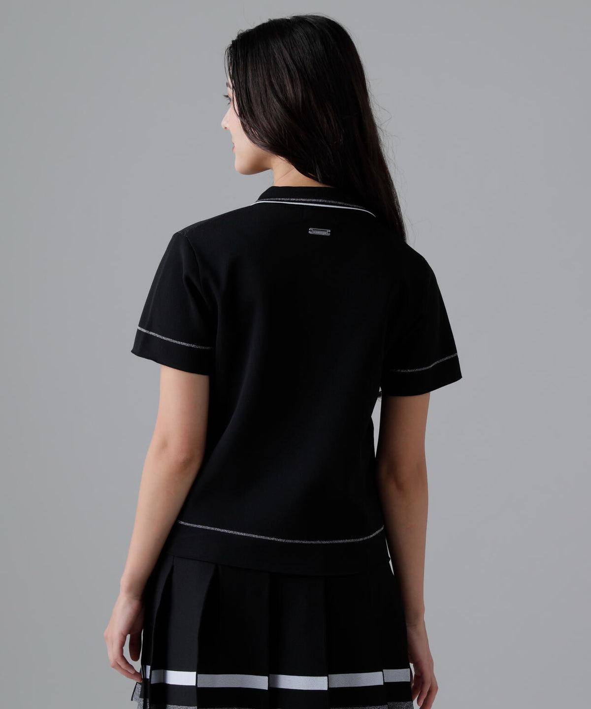 16Gダブルジャガード半袖ニットポロ (WOMENS)