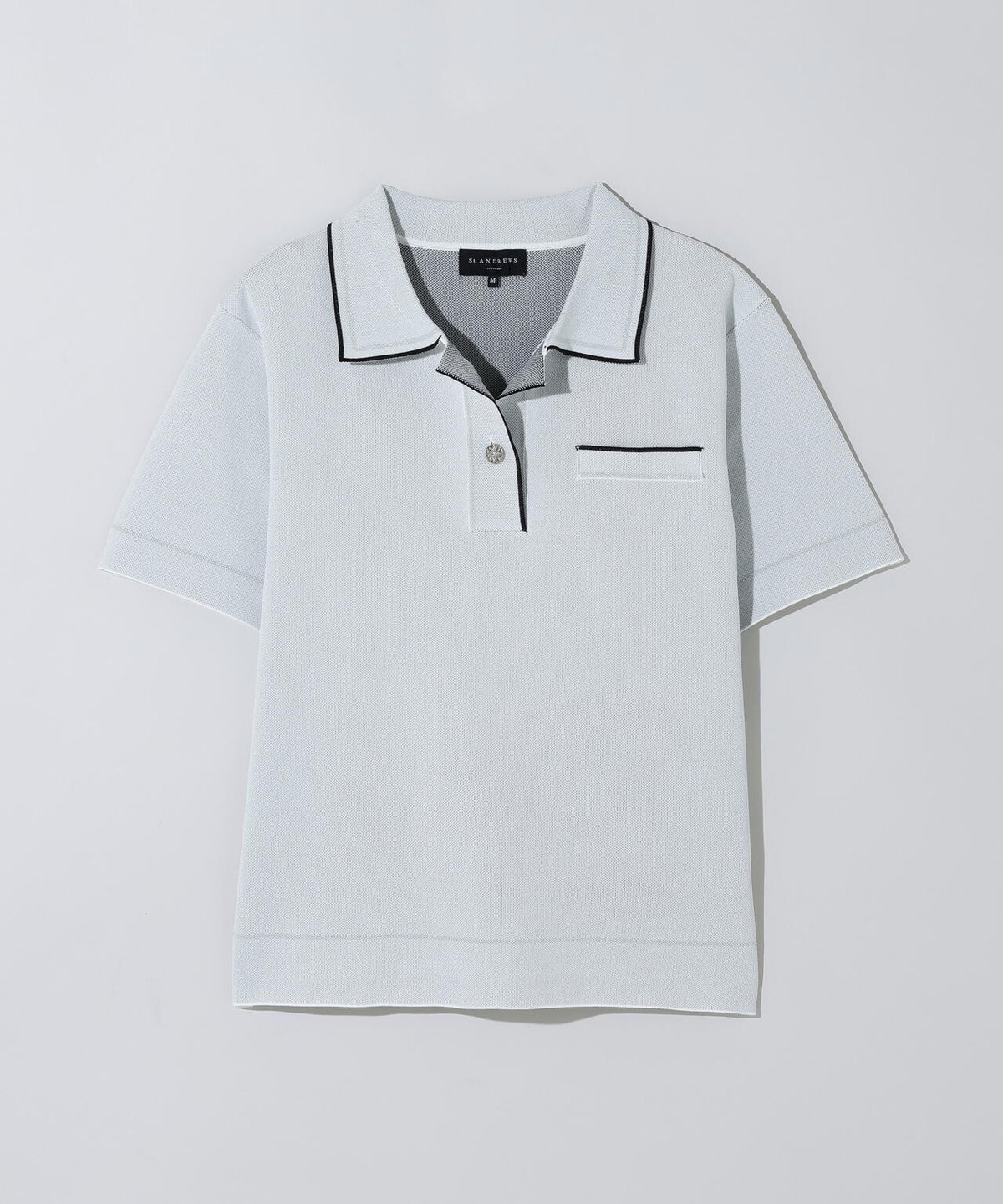 16Gダブルジャガード半袖ニットポロ (WOMENS)