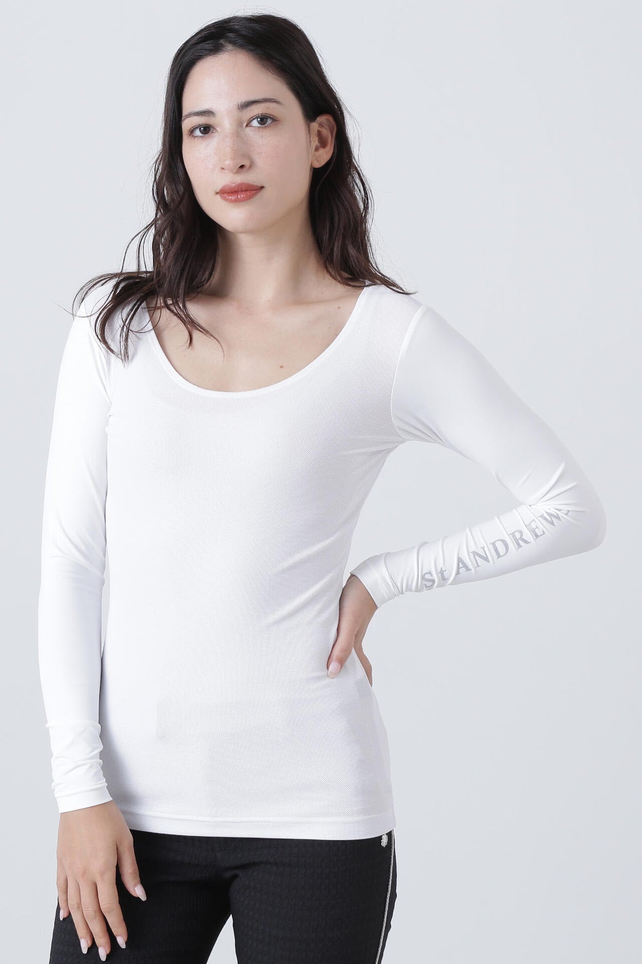 ツインコットUV×SUNPROFITメッシュ長袖Uネックインナー (WOMENS)