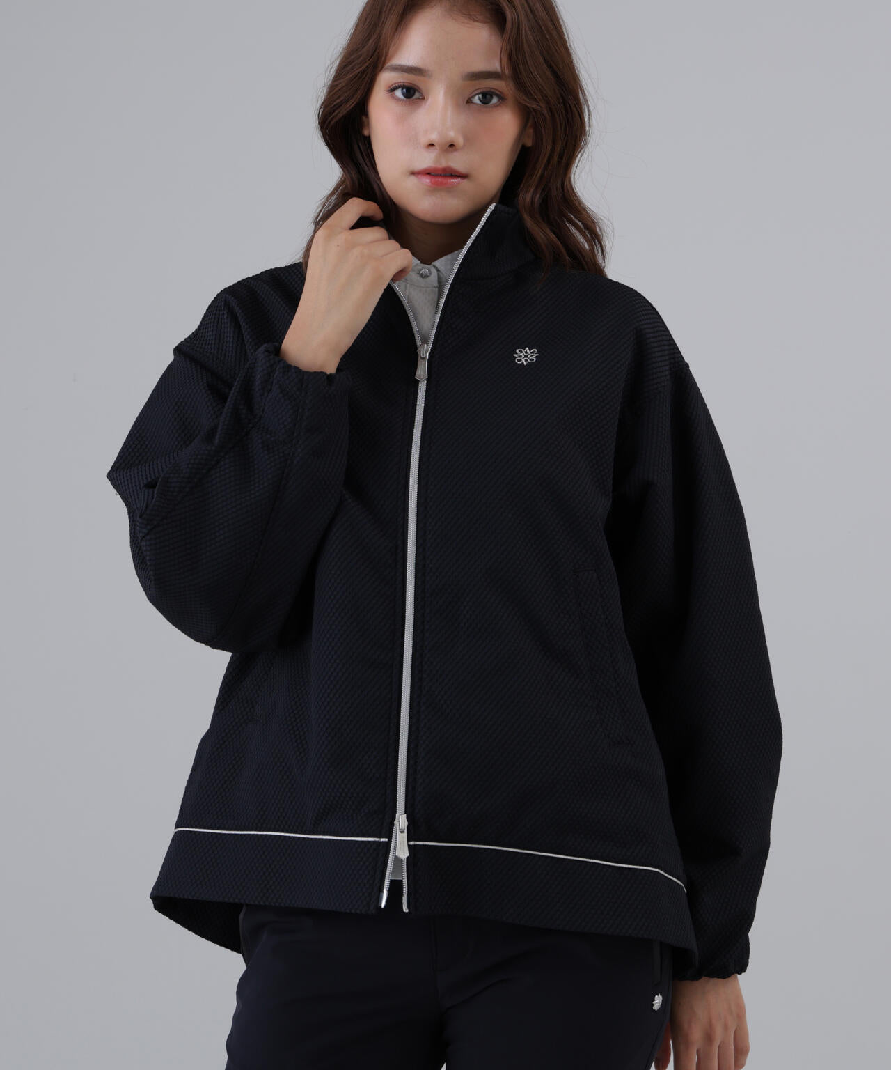 幾何学ジャガードブルゾン (WOMENS)