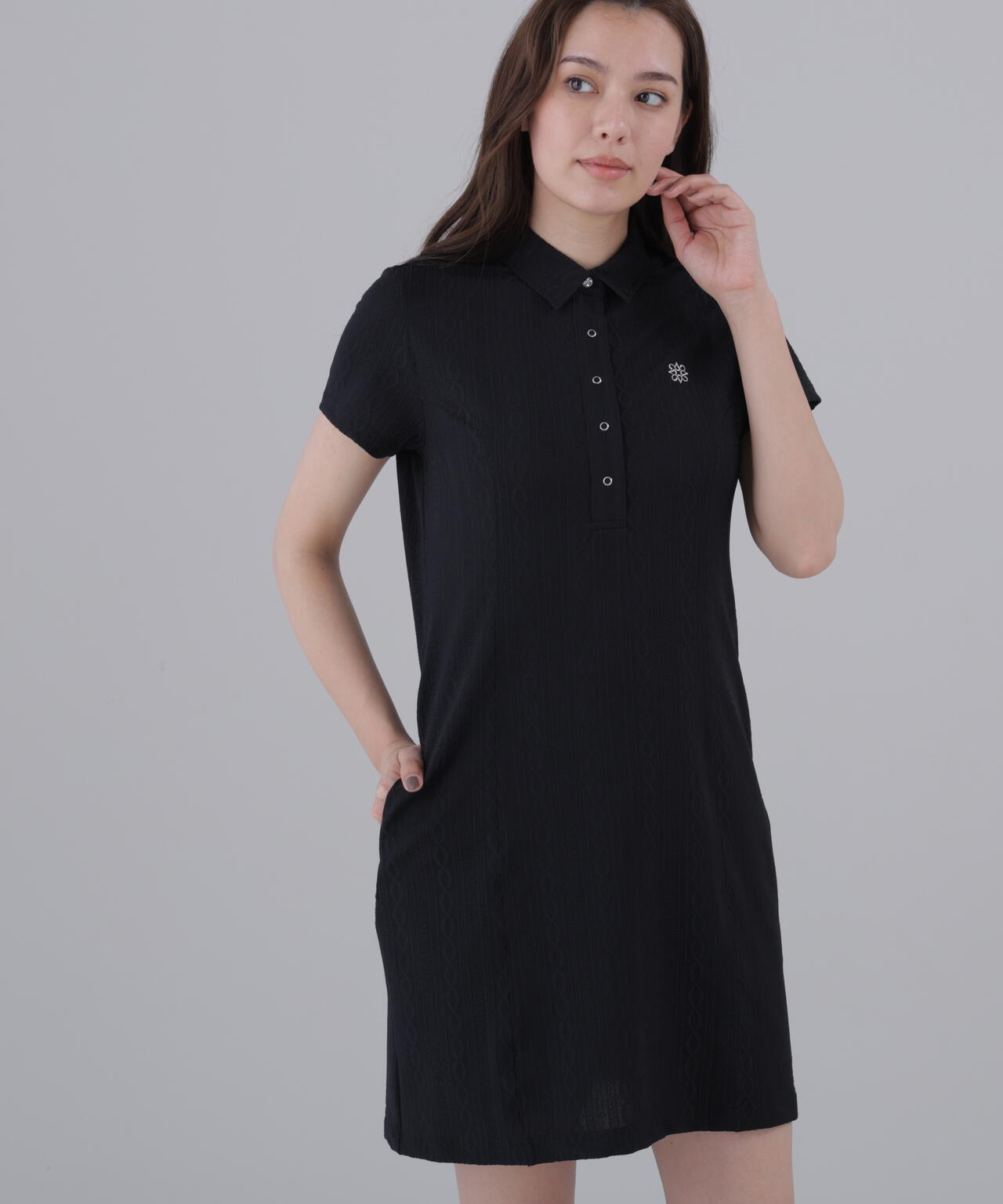 縄柄リンクス半袖ワンピース (WOMENS)