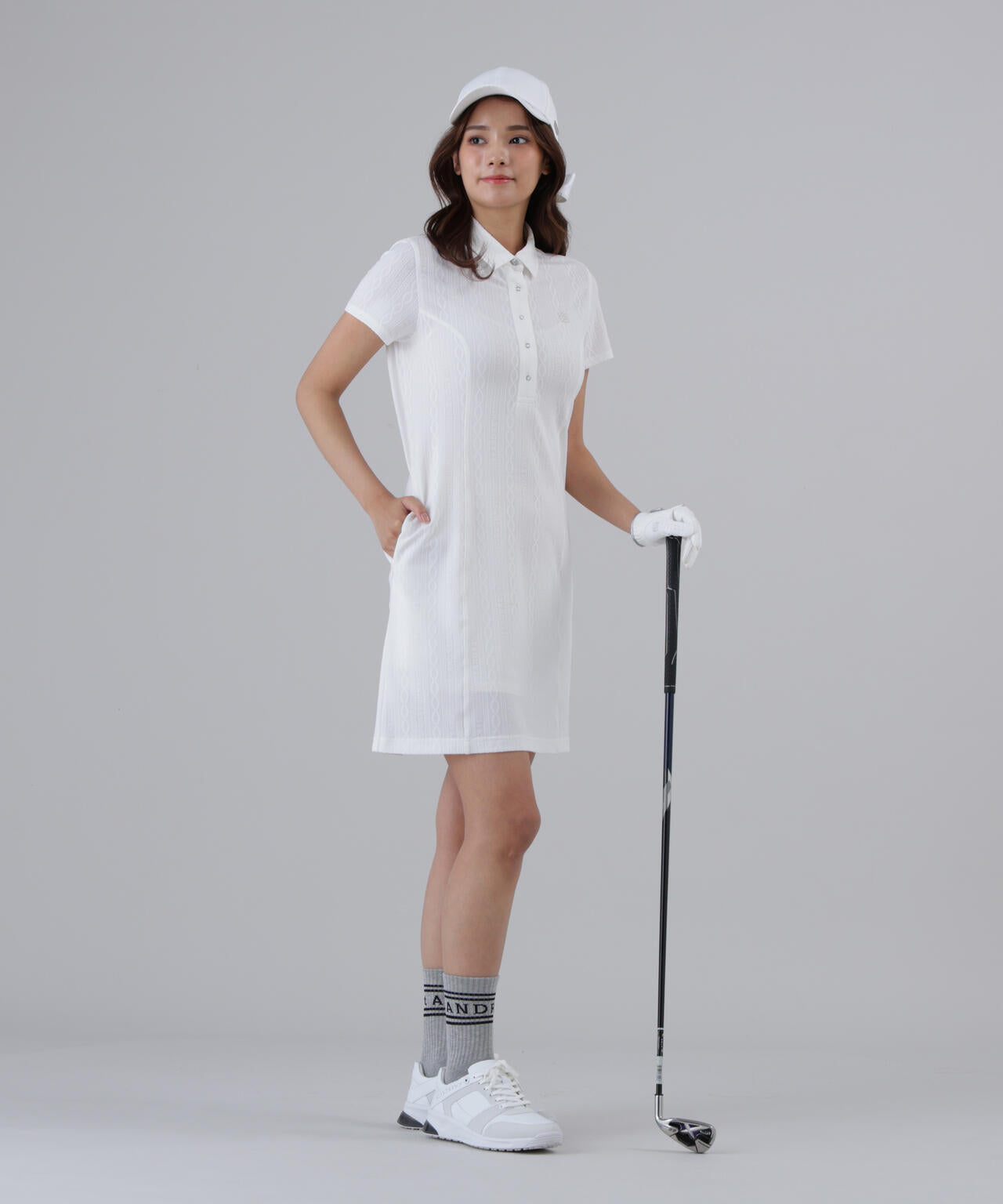 縄柄リンクス半袖ワンピース (WOMENS)